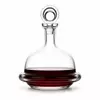 Round base red wine decanter with clear glass stopper for elegant wine serving