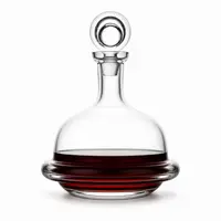Round base red wine decanter with clear glass stopper for elegant wine serving