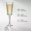 Faceted stem champagne flute with decorative vertical detailing