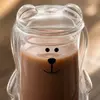 Custom cute double wall glass cup for creative drinkware buyers