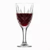 300ml diamond cut wine glass with long stem and decorative geometric bowl