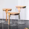 Elegant coffee bean glass canister designed for modern coffee stations and home kitchens