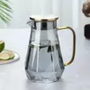 Elegant glass beverage pitcher for lemonade, iced tea, fruit water, and daily serving