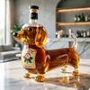 Elegant dachshund-inspired glass whiskey bottle for home bar decoration and gifts