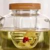 Jiateng elegant glass teapot with built-in tea filter for herbal and flower tea preparation