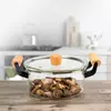 Large Heat Resistant Glass Cooking Pot with Transparent Lid for Family Cooking