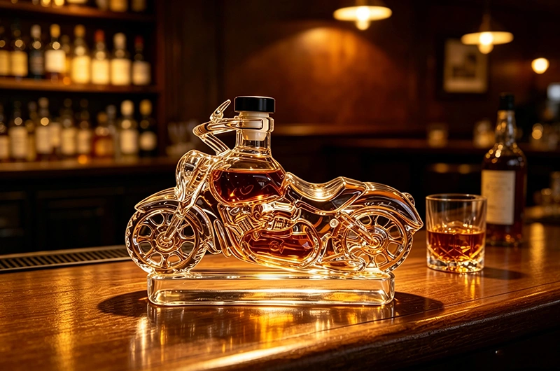 Motorcycle Glass Decanter: A Creative Whiskey Gift for Motorcycle Lovers
