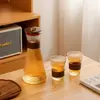 Jiateng ribbed glass drinking set for water juice iced tea and everyday home use