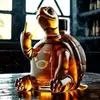 Handcrafted turtle glass whiskey decanter made from crystal-clear glass for premium spirits