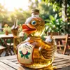 Handcrafted duck-shaped crystal whiskey decanter for premium spirits and home bars