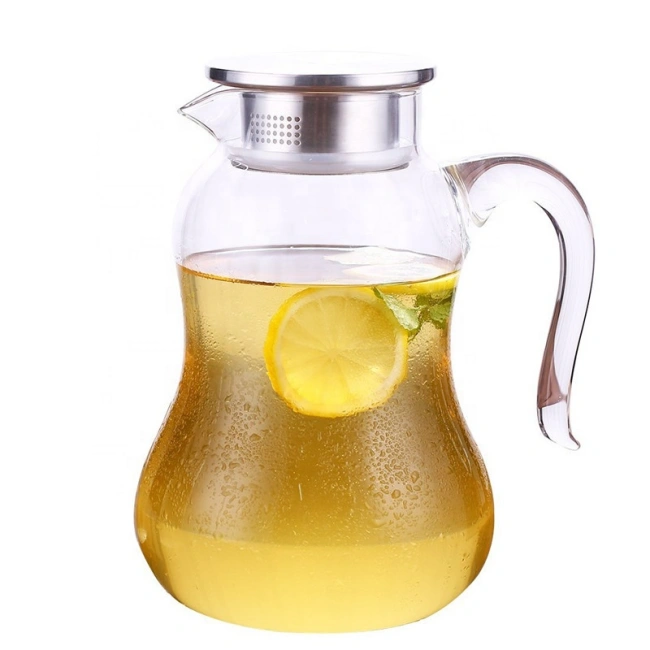 jiateng aesthetic transparent glass water jug for home bar and table decor