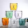 Single insulated glass mug with cute bear face design