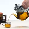 Premium borosilicate glass teapot with ergonomic handle and smoky transparent finish