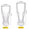 jiateng insulated upside down beer bottle glass, premium double wall beer mug gift, funny craft beer glass for beer lovers and men