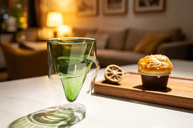Double wall glass cup