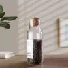 Heat-resistant borosilicate glass bottles with cork stoppers, ideal for cold brew coffee, iced water, fresh milk, or storing tea, spices, and seeds