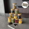Jiateng aesthetic glass jars with wooden lids, blending modern kitchen decor with practical, organized storage.