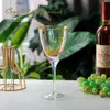 Hammered crystal wine goblets with artistic reflective finish for home bar use