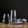 High-transparency lead-free borosilicate glass cup with an abstract organic shape