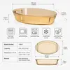 Large capacity 4 liter amber oval glass baking dish made from high borosilicate glass with an oven rating up to 400 degrees Celsius.